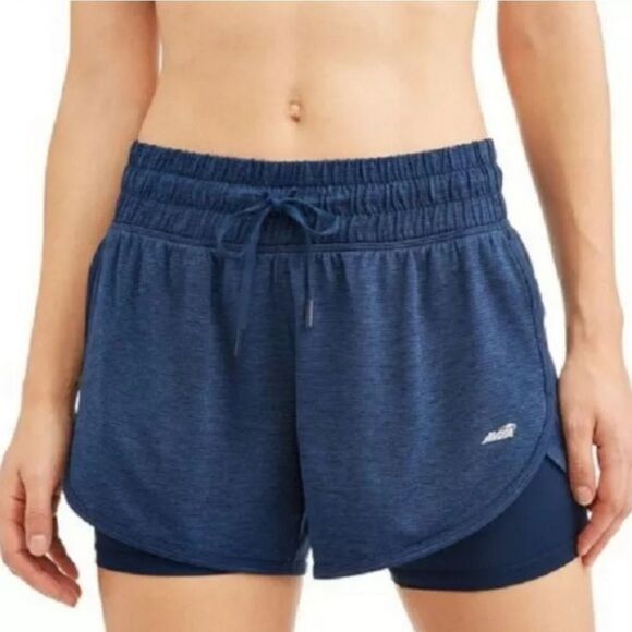 ☔️💜Avia Blue Purple Double Layer Performance Running Shorts Medium - Picture 1 of 12